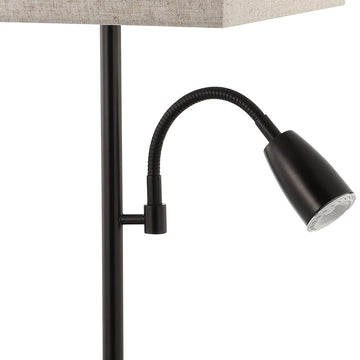 Austin 25.5" Farmhouse Industrial Iron LED Table Lamp with USB Charging Port and Adjustable Reading Light - JONATHAN Y